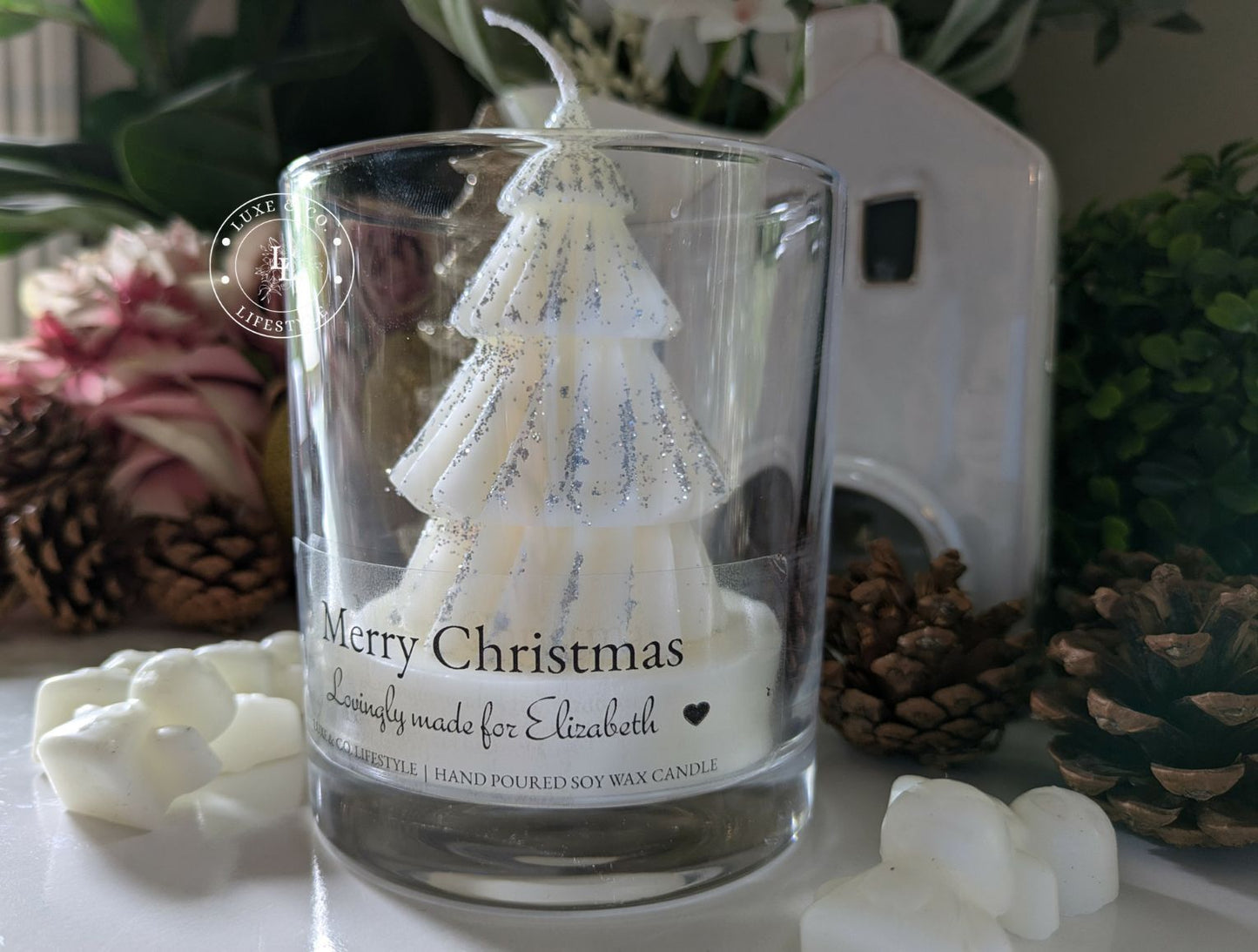 Customized Christmas Candle - Silver