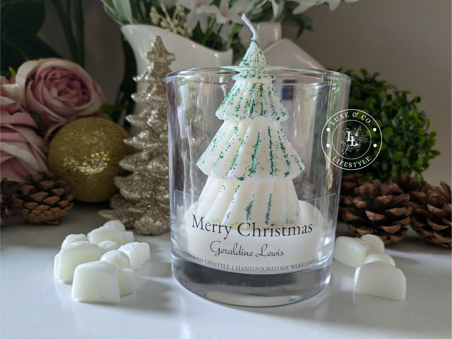 Customized Christmas Candle - Green