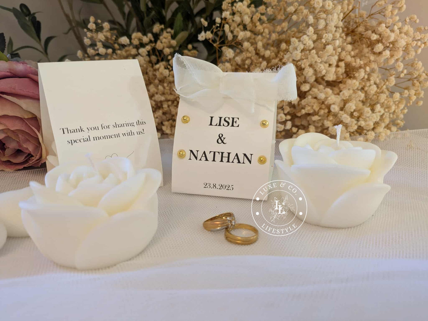 Personalised Rose Candle with Stud