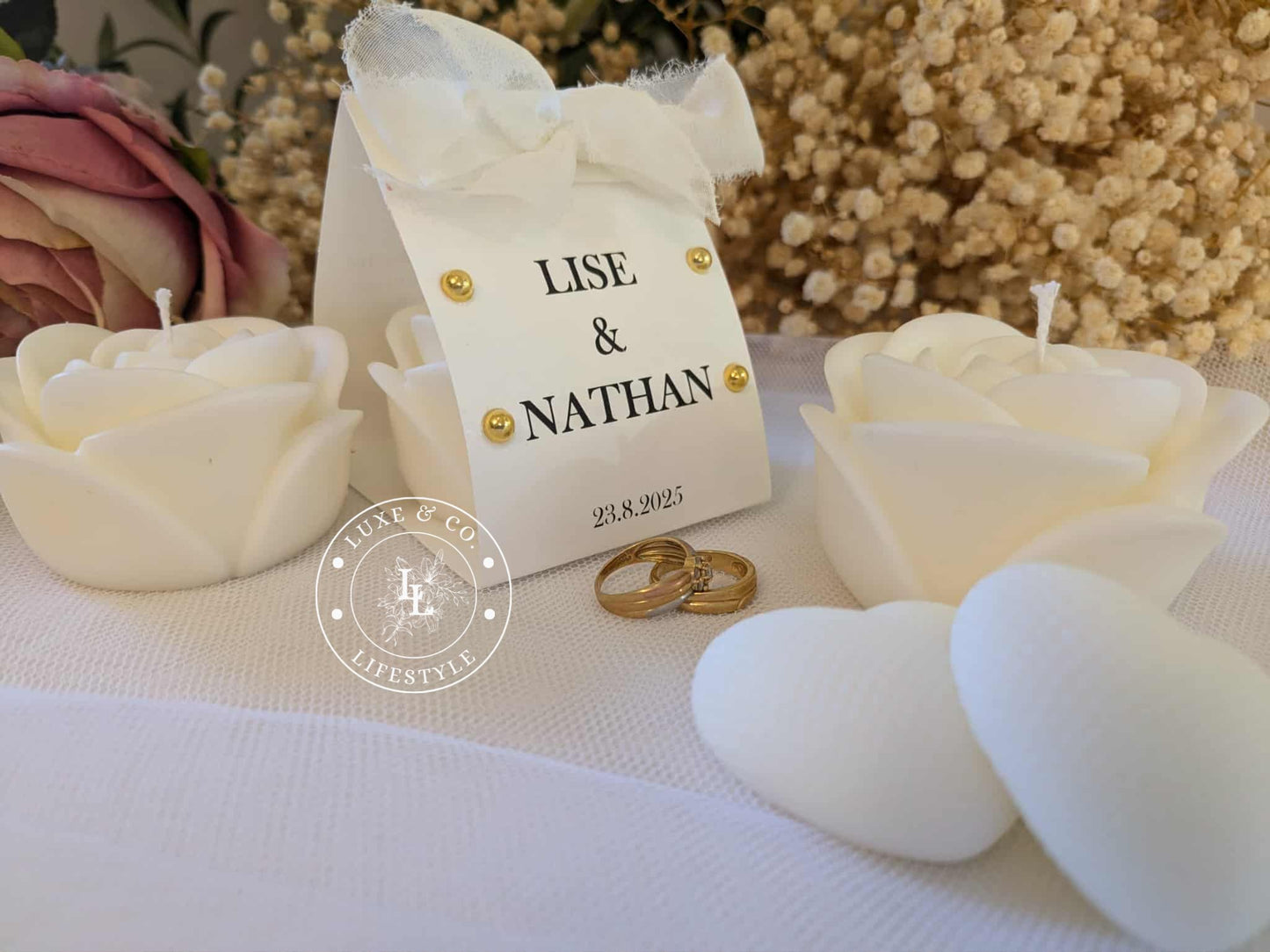 Personalised Rose Candle with Stud