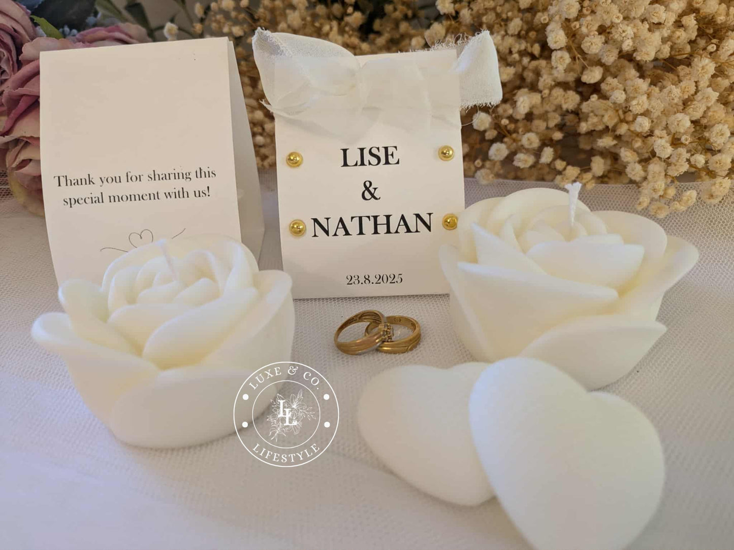 Personalised Rose Candle with Stud