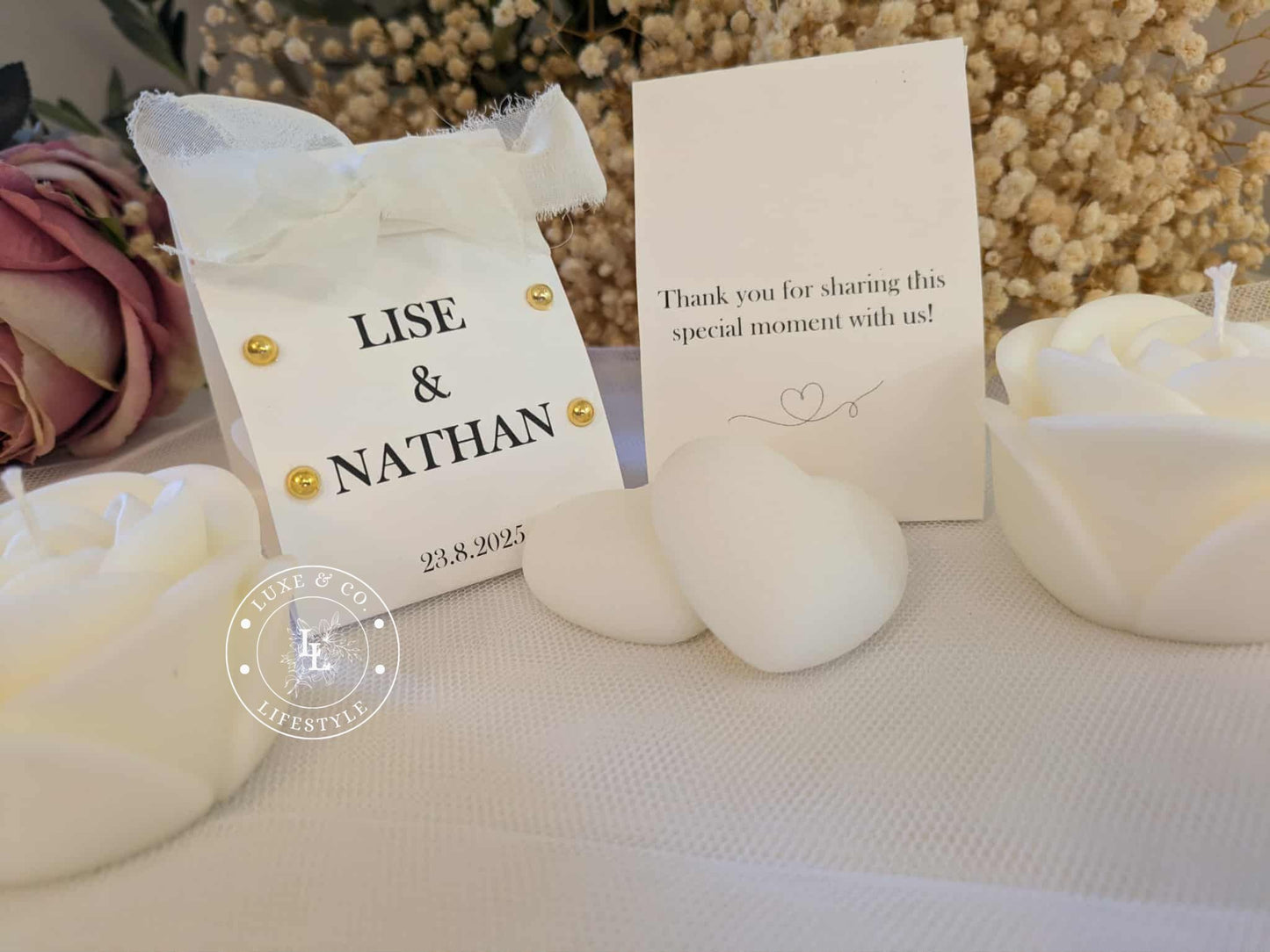 Personalised Rose Candle with Stud