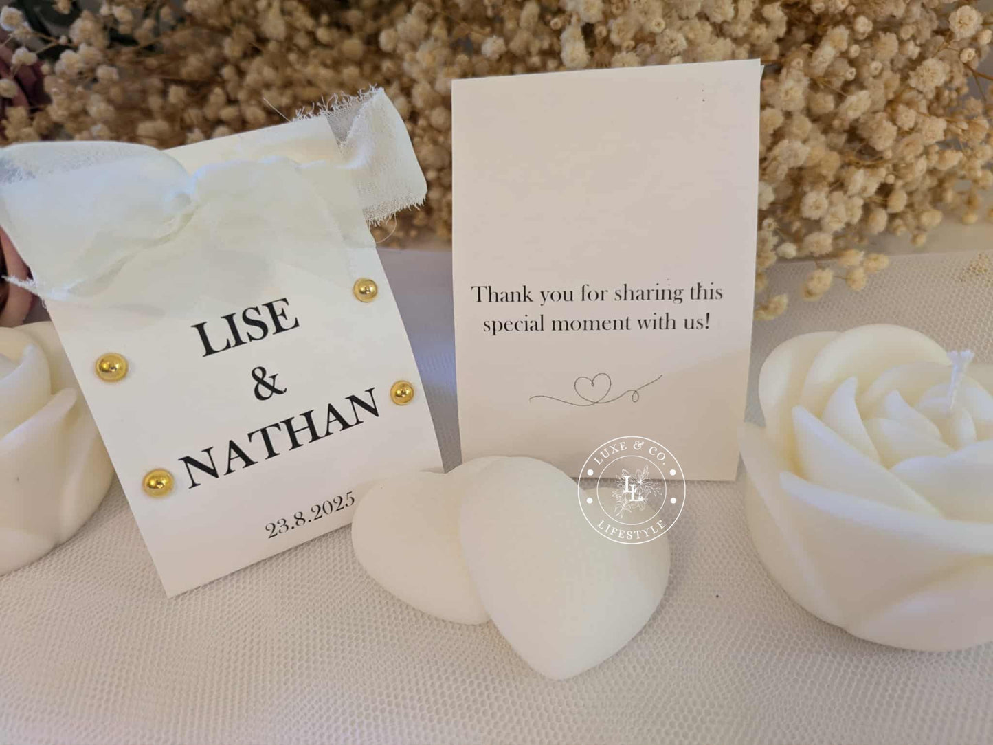 Personalised Rose Candle with Stud