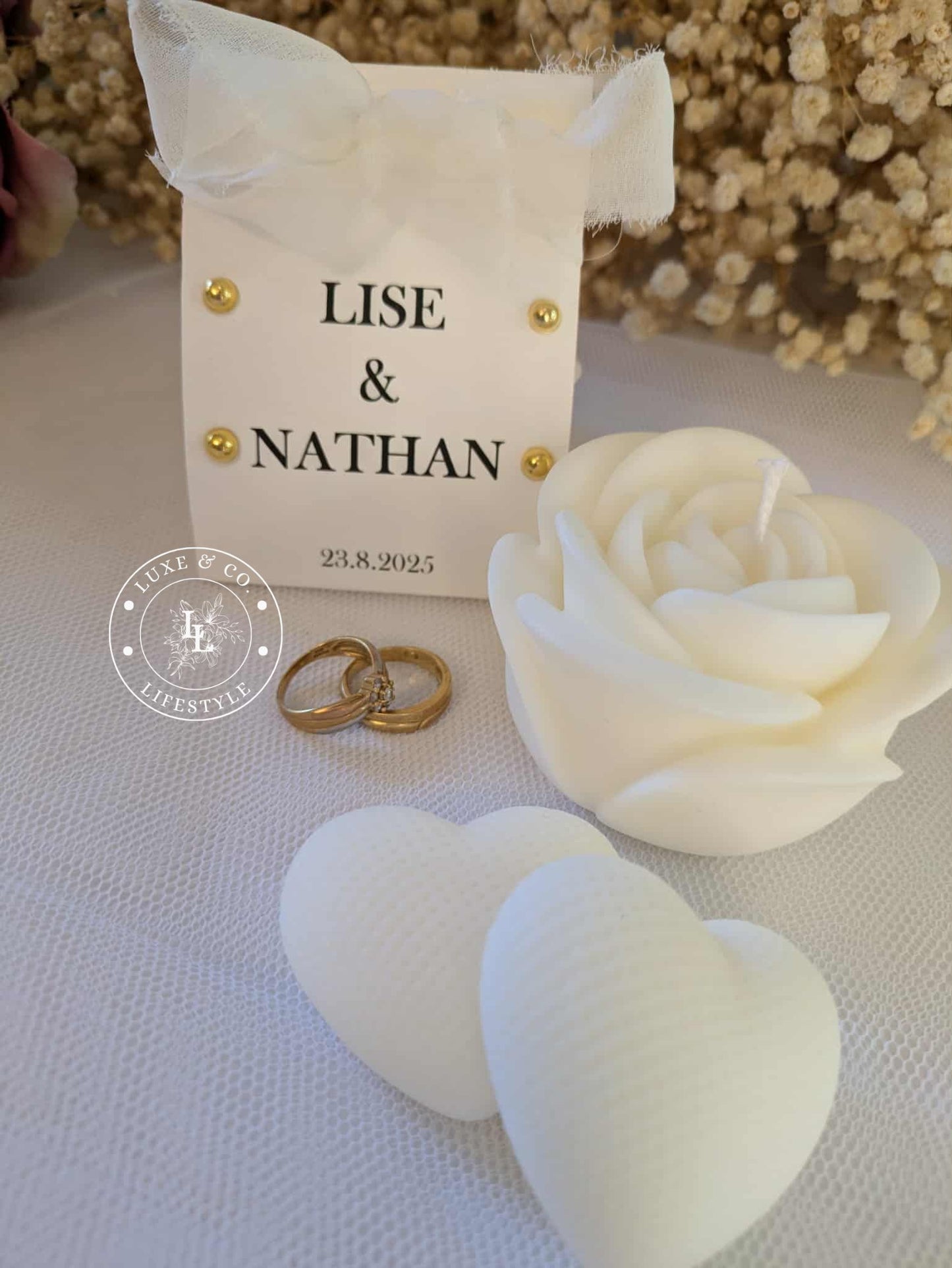 Personalised Rose Candle with Stud