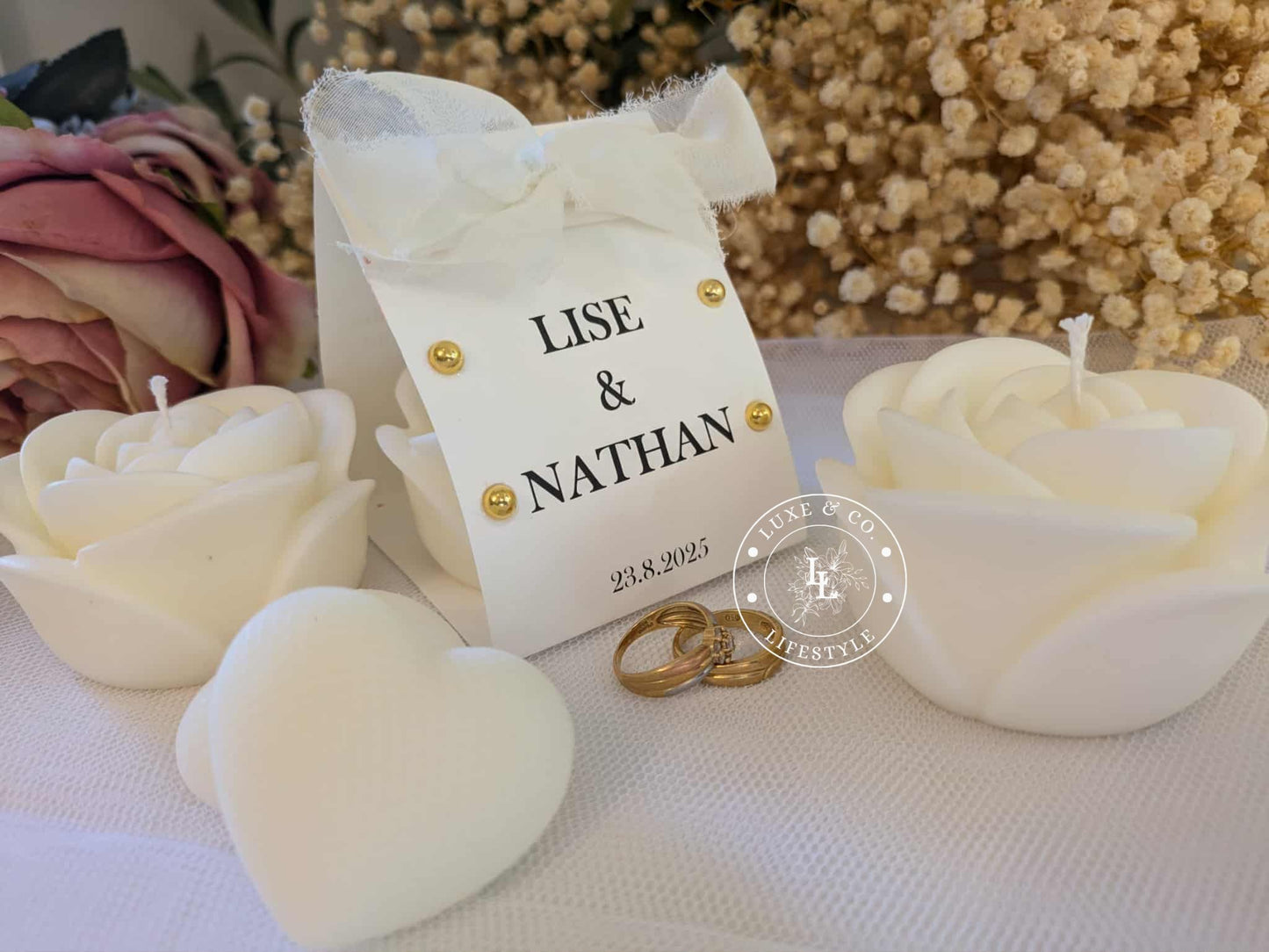 Personalised Rose Candle with Stud