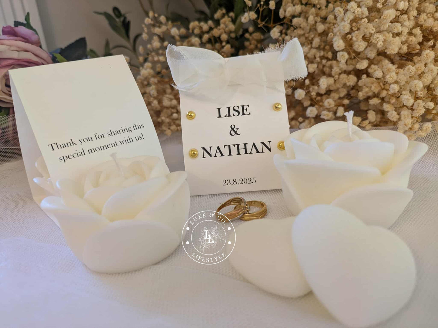 Personalised Rose Candle with Stud