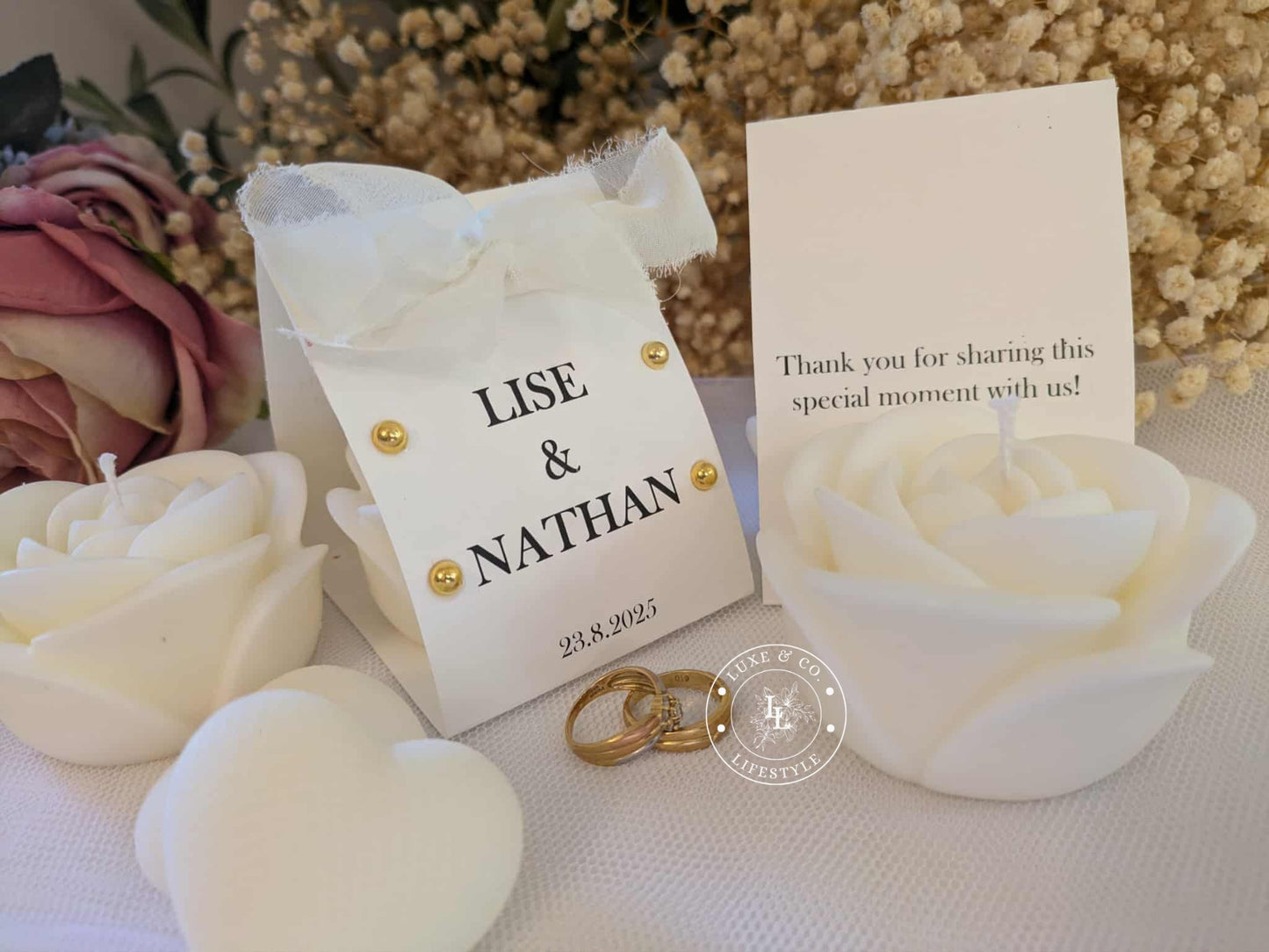 Personalised Rose Candle with Stud