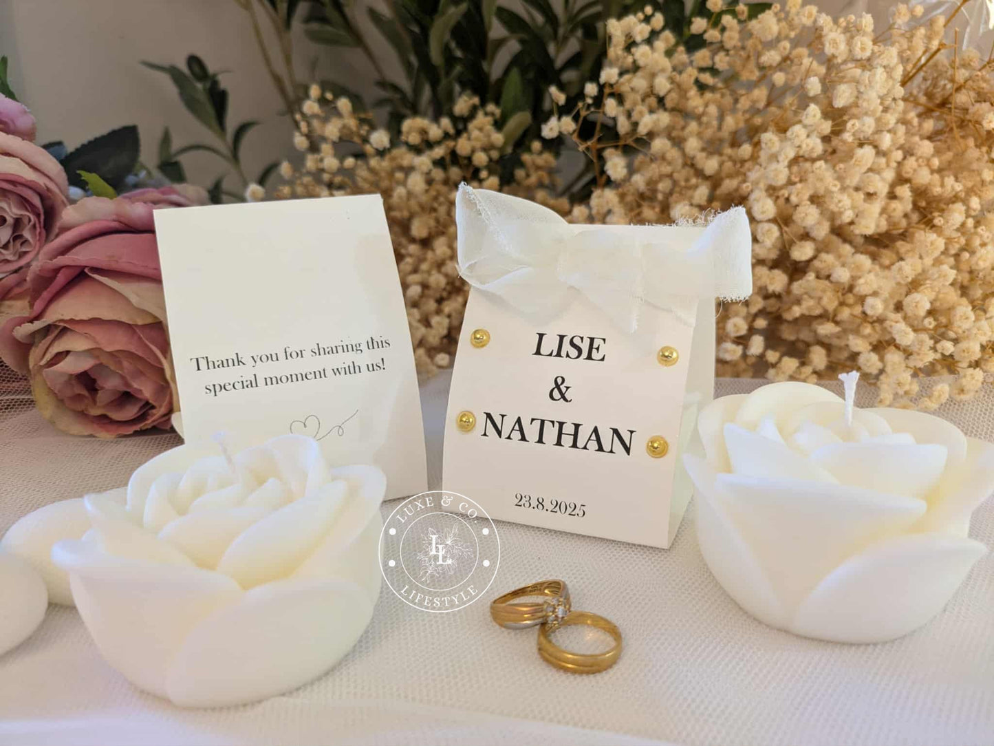 Personalised Rose Candle with Stud