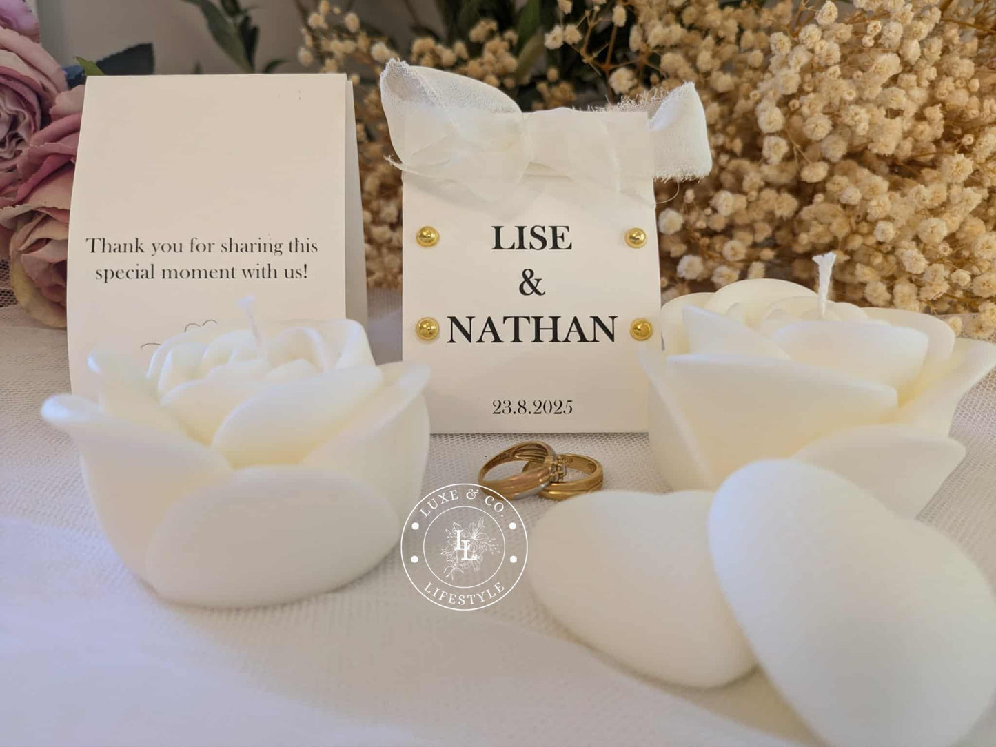 Personalised Rose Candle with Stud