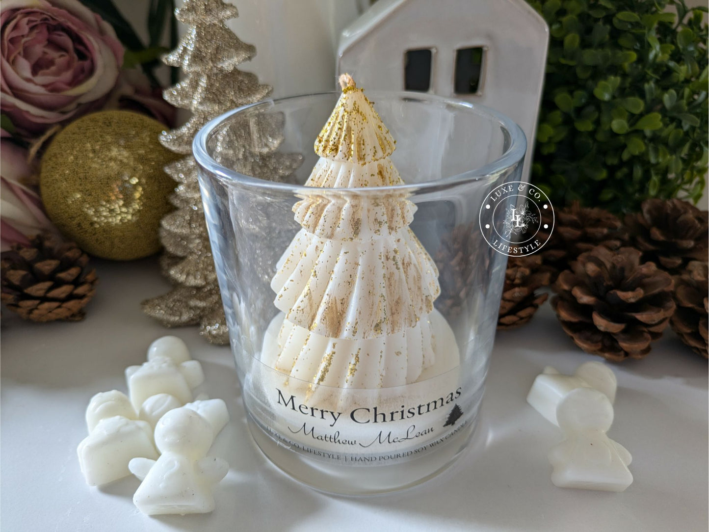 Customized Christmas Candle - Gold