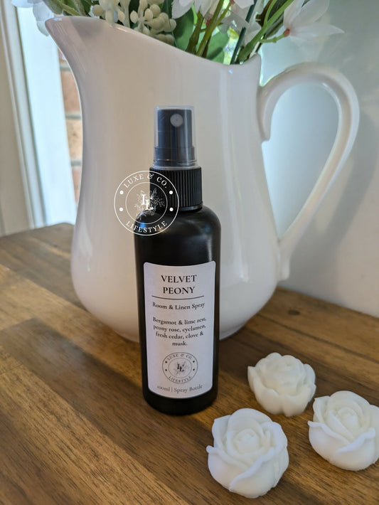 100ml Premium Fragrant Room & Linen Spray - VELVET PEONY
