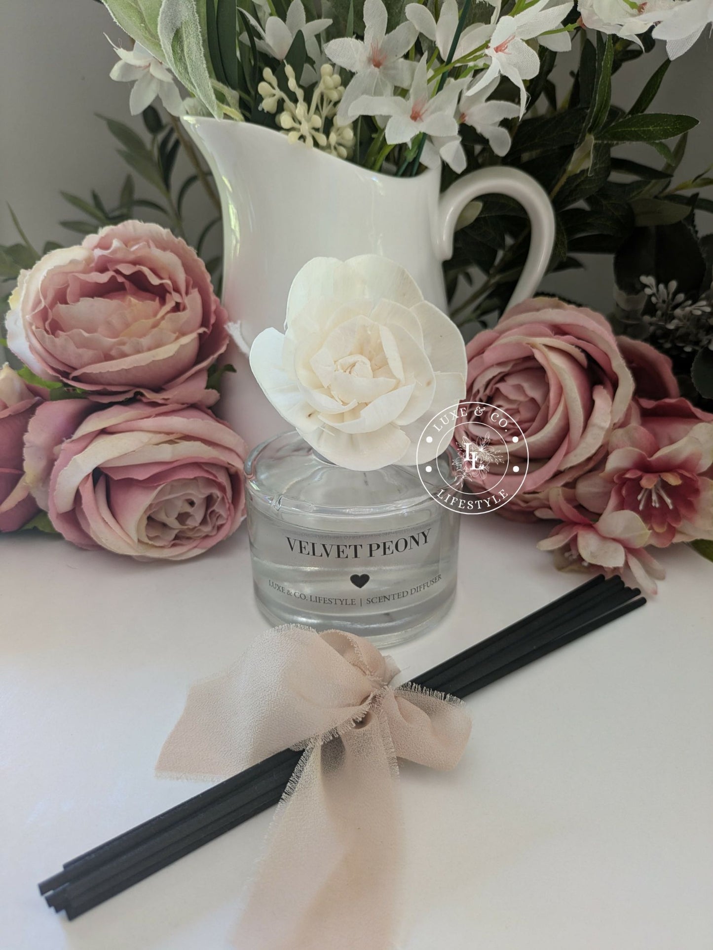 200ml Luxe Glass Diffuser  - VELVET PEONY