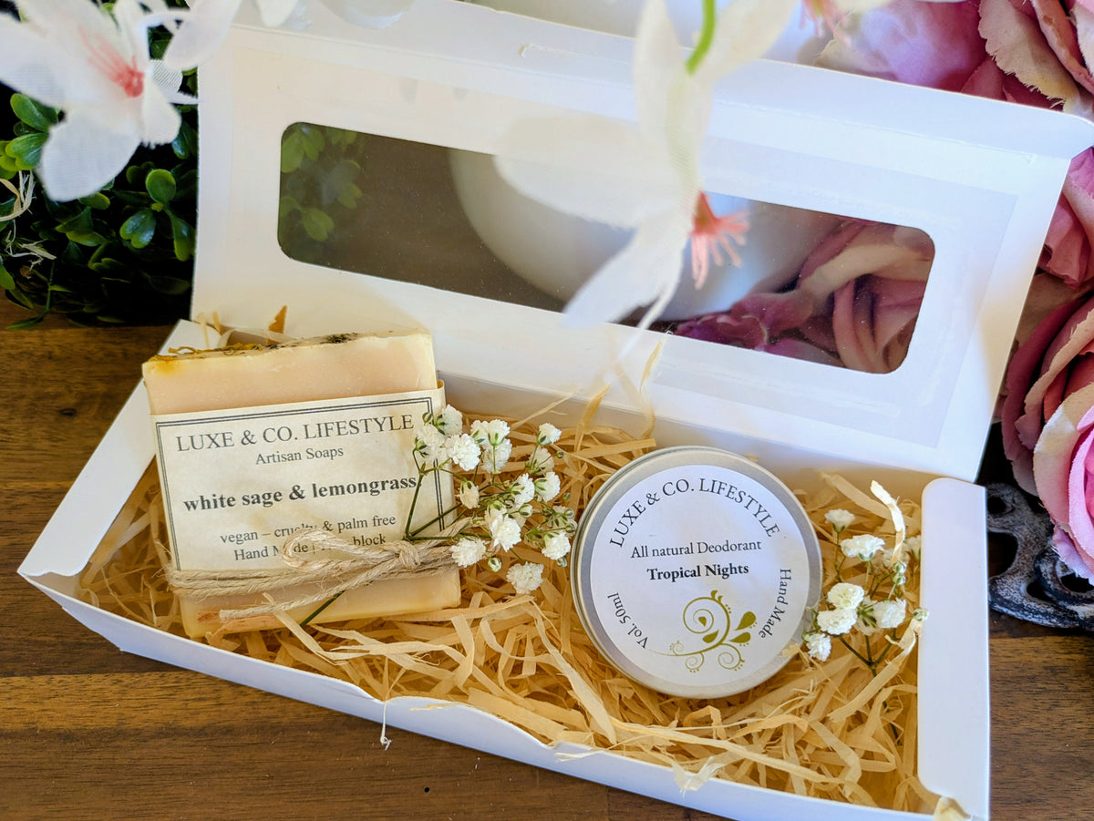 Artisan White Sage & Lemongrass Soap + Natural Deodorant Gift Pack RRP $26!!