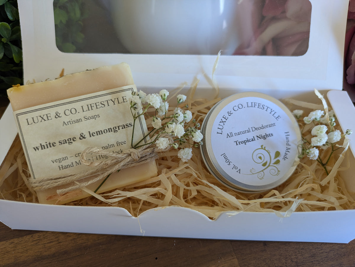 Artisan White Sage & Lemongrass Soap + Natural Deodorant Gift Pack RRP $26!!