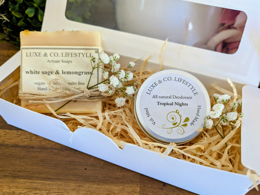Artisan White Sage & Lemongrass Soap + Natural Deodorant Gift Pack RRP $26!!