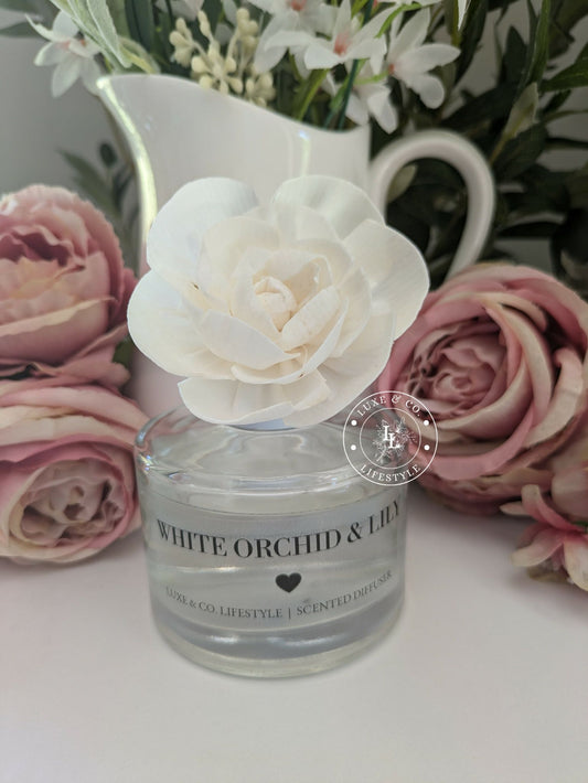 200ml Luxe Glass Diffuser  - WHITE ORCHID & LILY