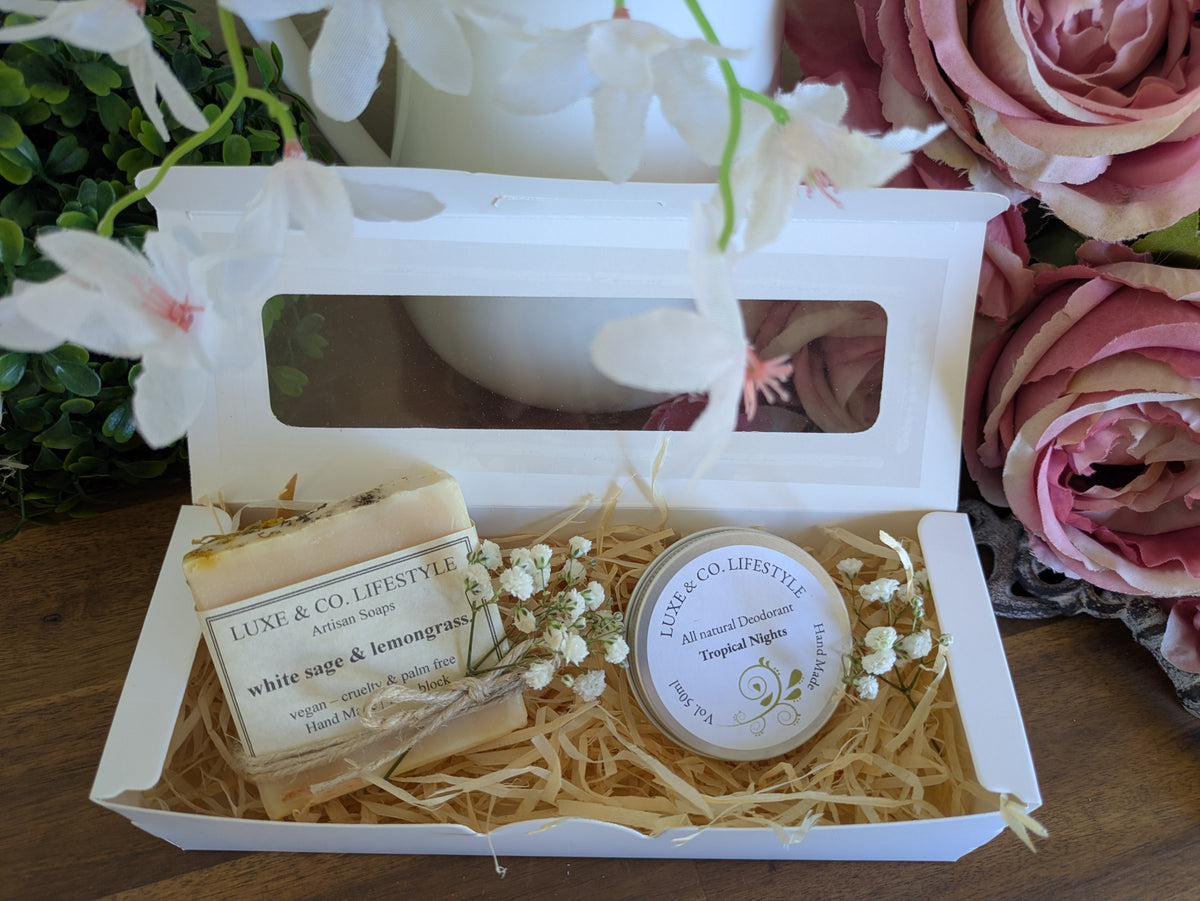 Artisan White Sage & Lemongrass Soap + Natural Deodorant Gift Pack RRP $26!!