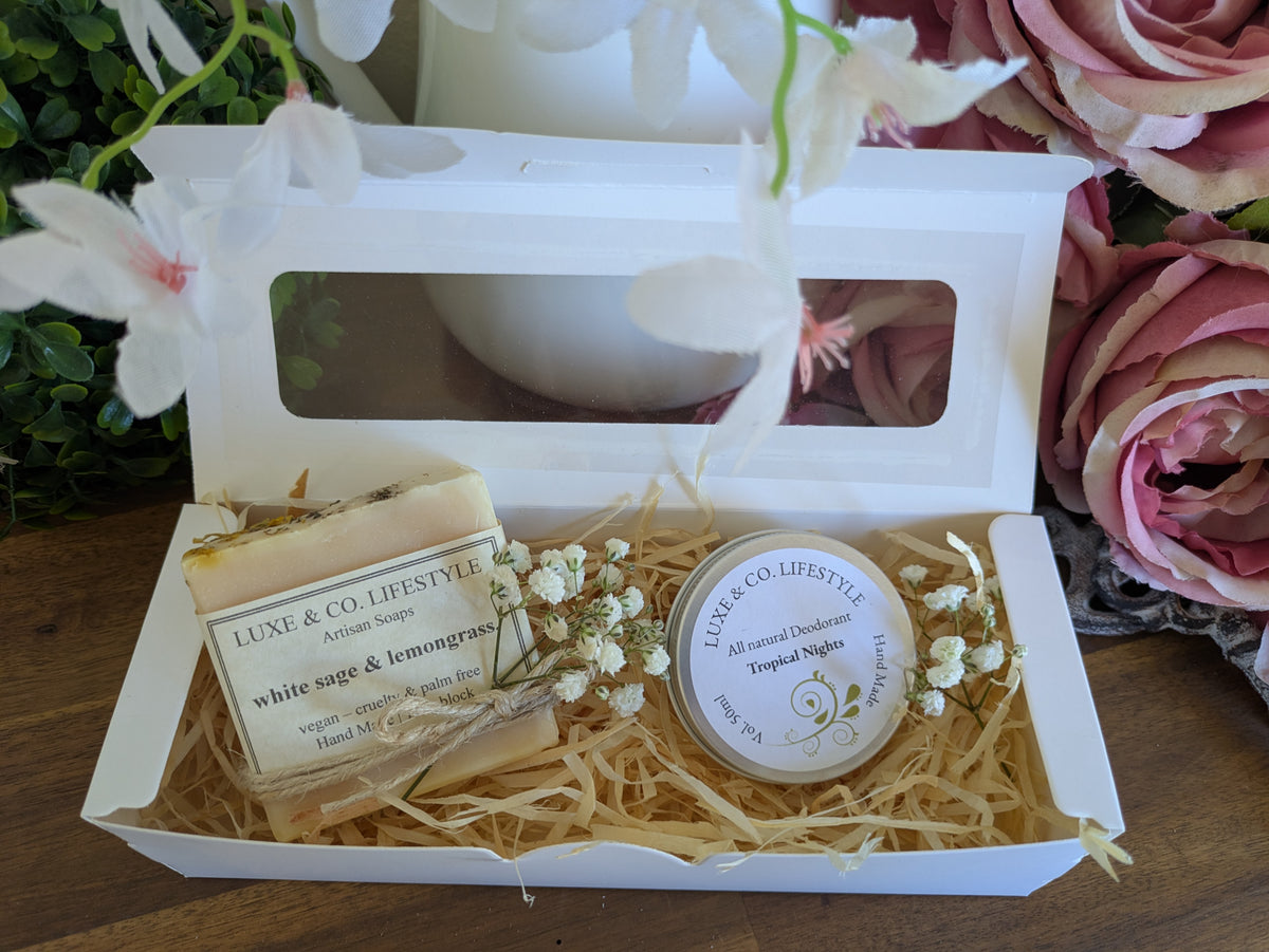 Artisan White Sage & Lemongrass Soap + Natural Deodorant Gift Pack RRP $26!!