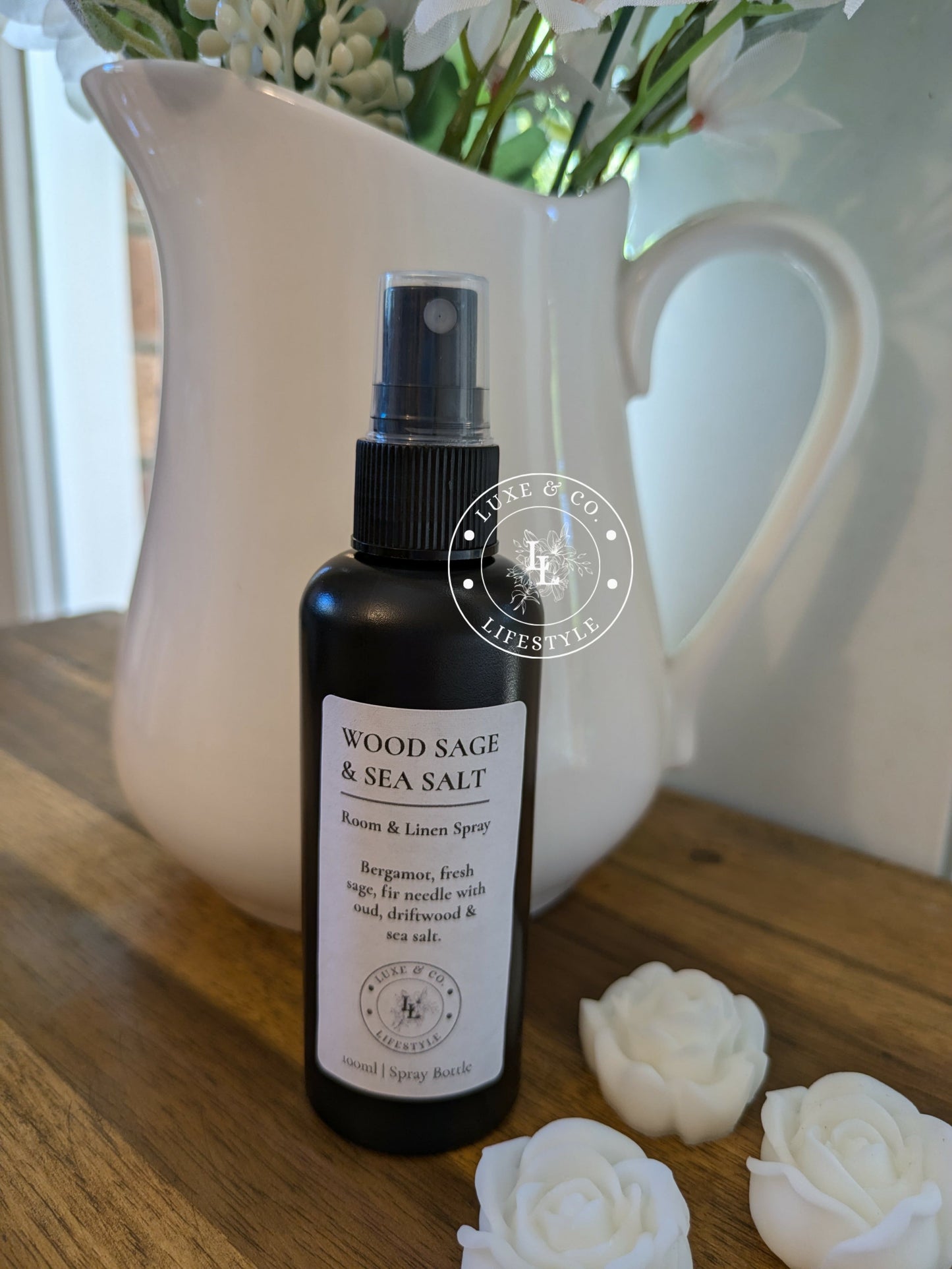 100ml Premium Fragrant Room & Linen Spray - WOOD SAGE & SEA SALT