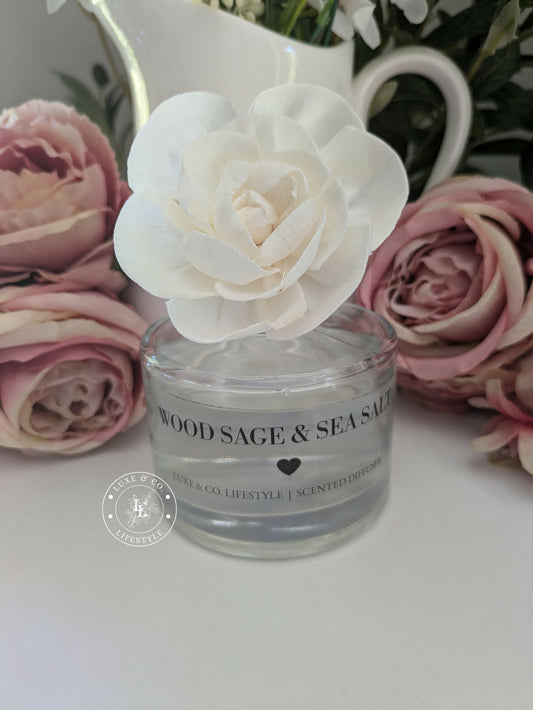 200ml Luxe Glass Diffuser  - WOOD SAGE & SEA SALT