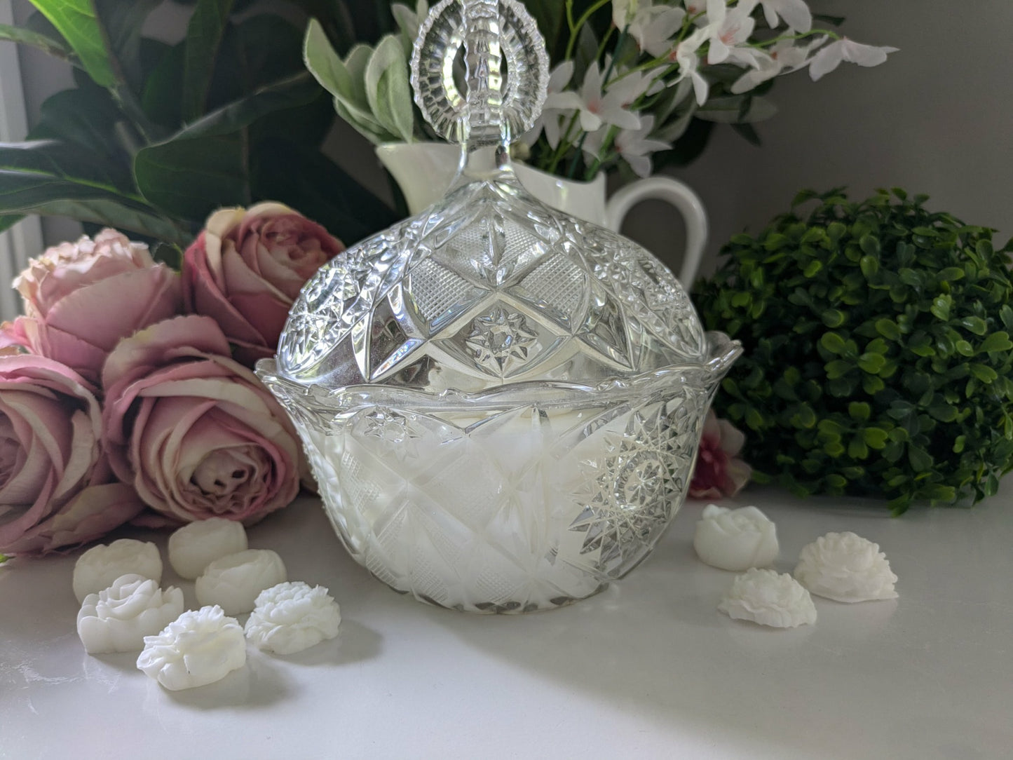 Round Cut Glass - Japanese Honeysuckle | 1ltr