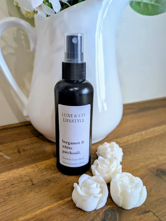 100ml Premium Fragrant Room & Linen Spray - BERGAMOT & WHITE PATCHOULI