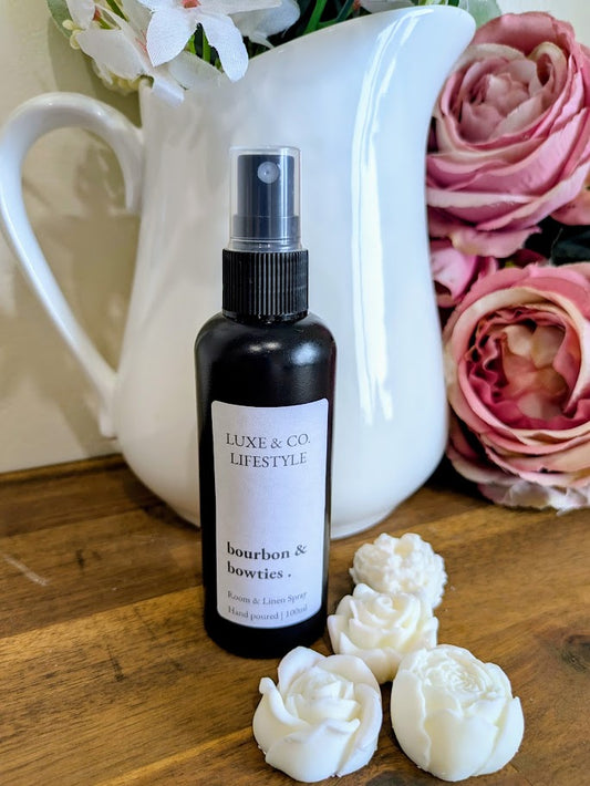 100ml Premium Fragrant Room & Linen Spray - BOURBON & BOWTIES