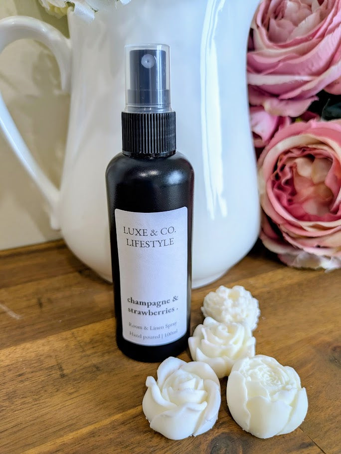 100ml Premium Fragrant Room & Linen Spray - CHAMPAGNE & STRAWBERRIES