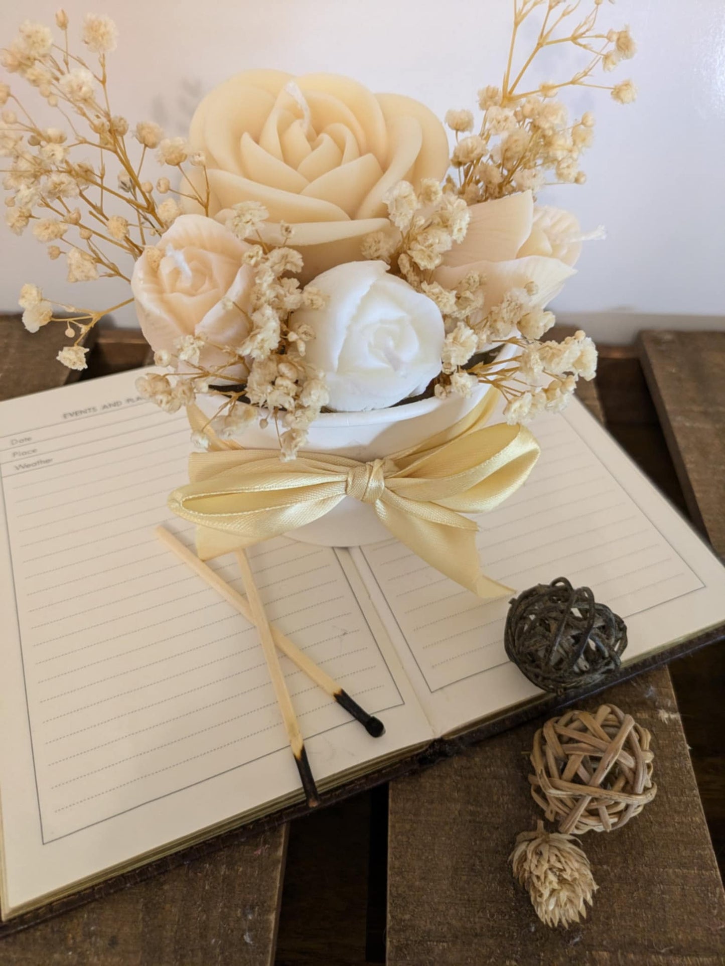 Large Floral Bouquet Candle