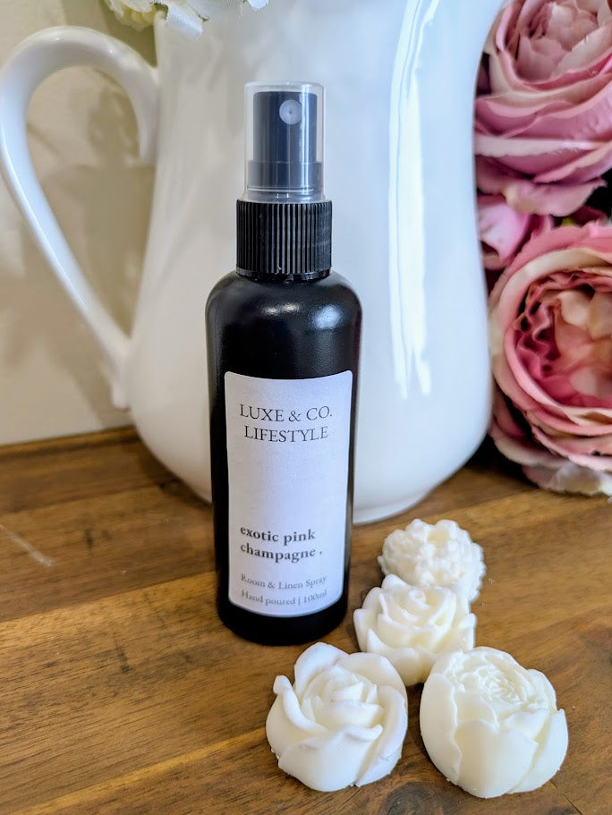 100ml Premium Fragrant Room & Linen Spray - EXOTIC PINK CHAMPAGNE (& WILD FRUITS)
