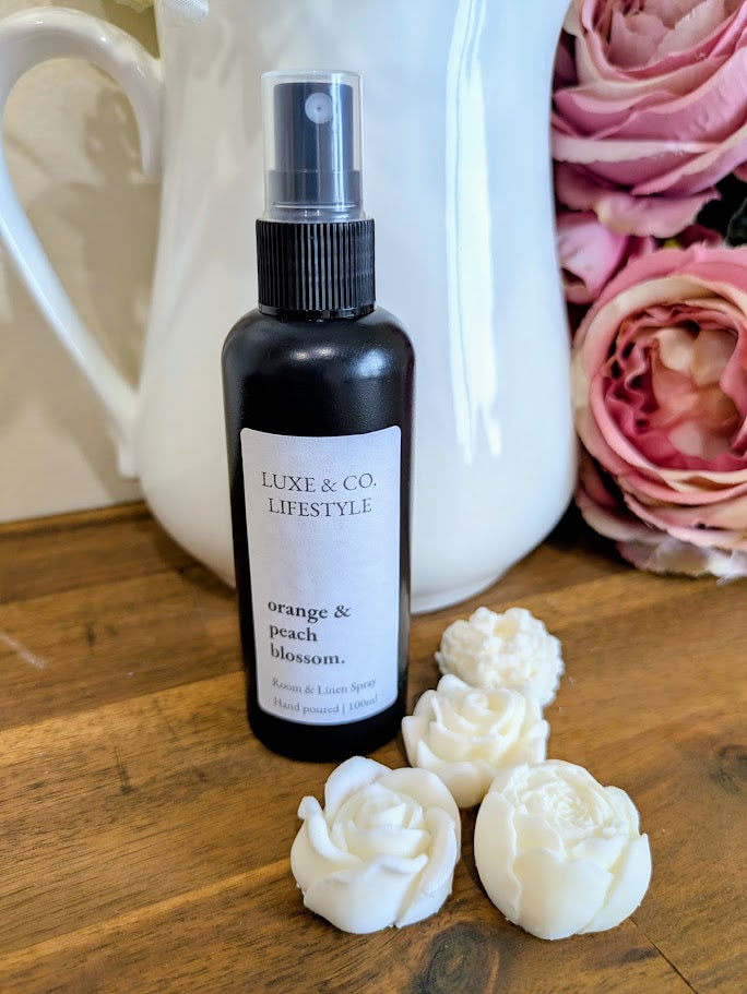 100ml Premium Fragrant Room & Linen Spray - ORANGE & PEACH BLOSSOM