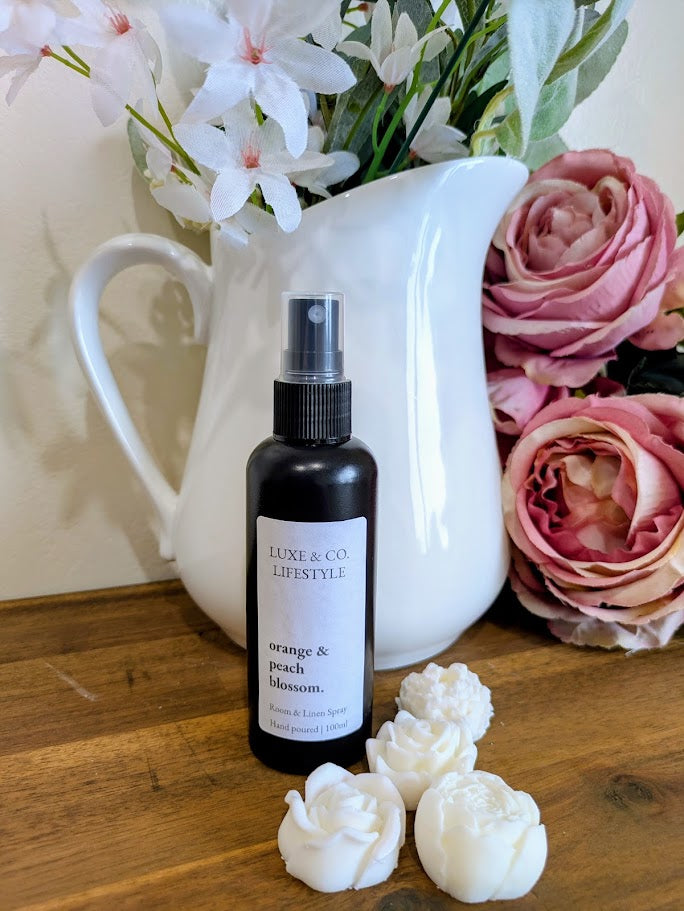 100ml Premium Fragrant Room & Linen Spray - ORANGE & PEACH BLOSSOM