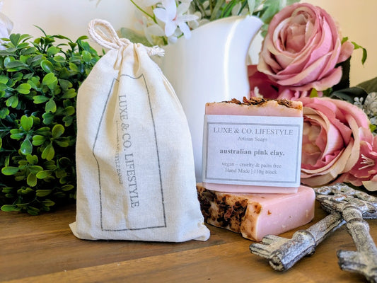 Australian Pink Clay & Rose Handmade Soap