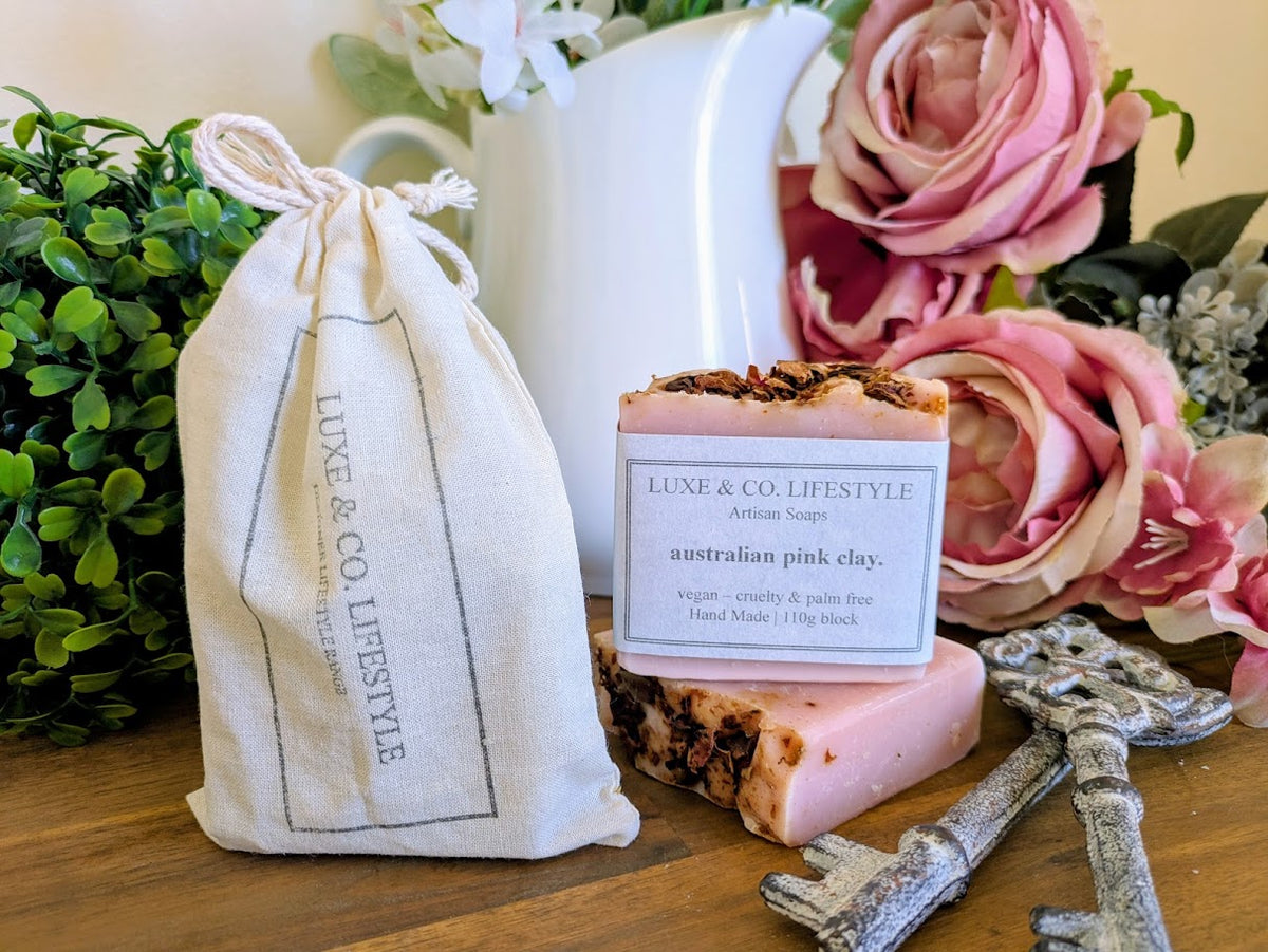 Australian Pink Clay & Rose Handmade Soap