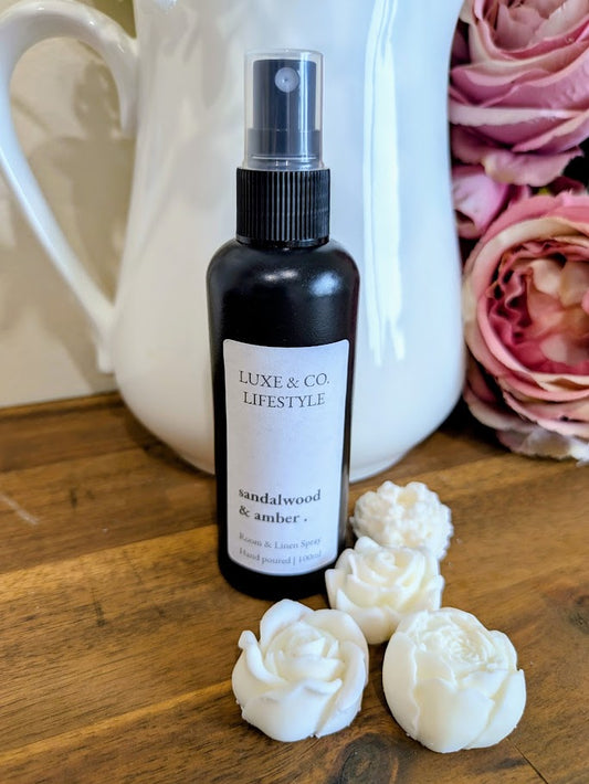 100ml Premium Fragrant Room & Linen Spray - SANDALWOOD & AMBER