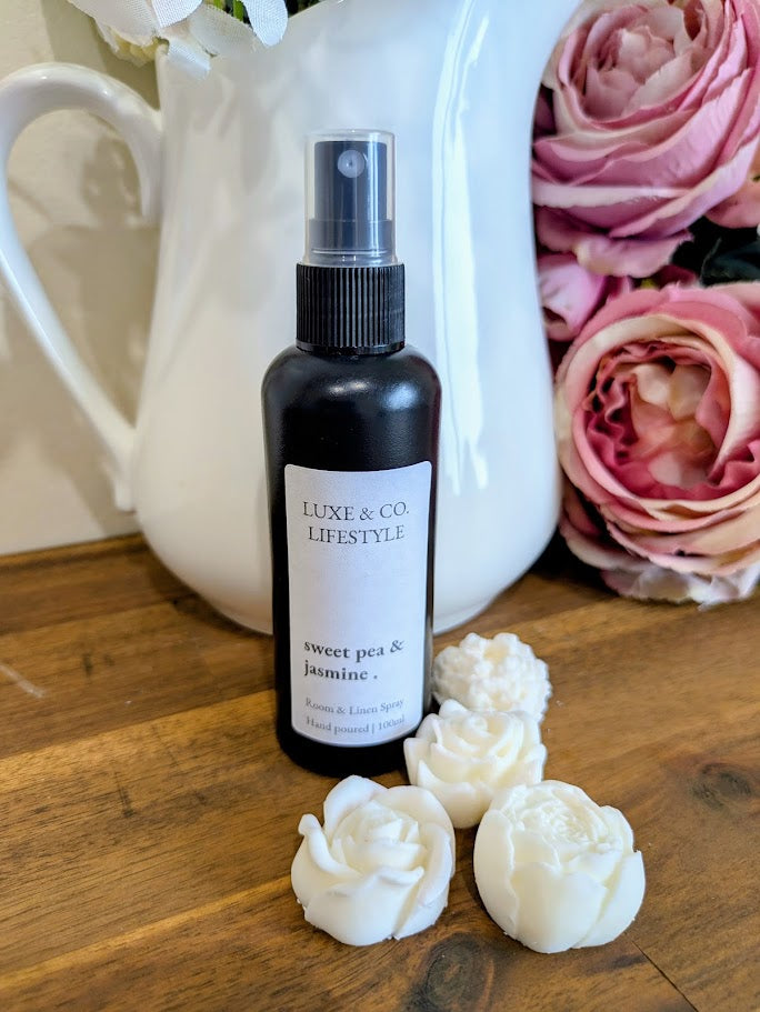 100ml Premium Fragrant Room & Linen Spray - SWEET PEA & JASMINE