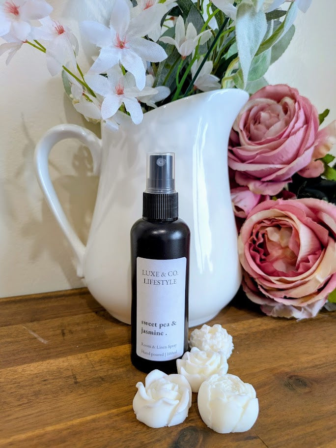 100ml Premium Fragrant Room & Linen Spray - SWEET PEA & JASMINE