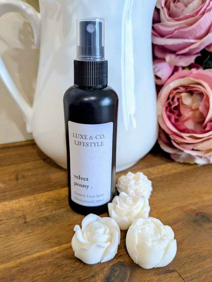 100ml Premium Fragrant Room & Linen Spray - VELVET PEONY