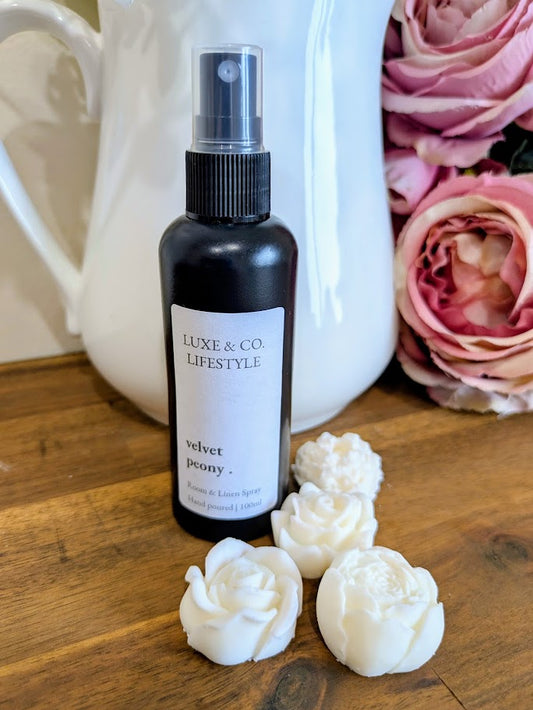 100ml Premium Fragrant Room & Linen Spray - VELVET PEONY