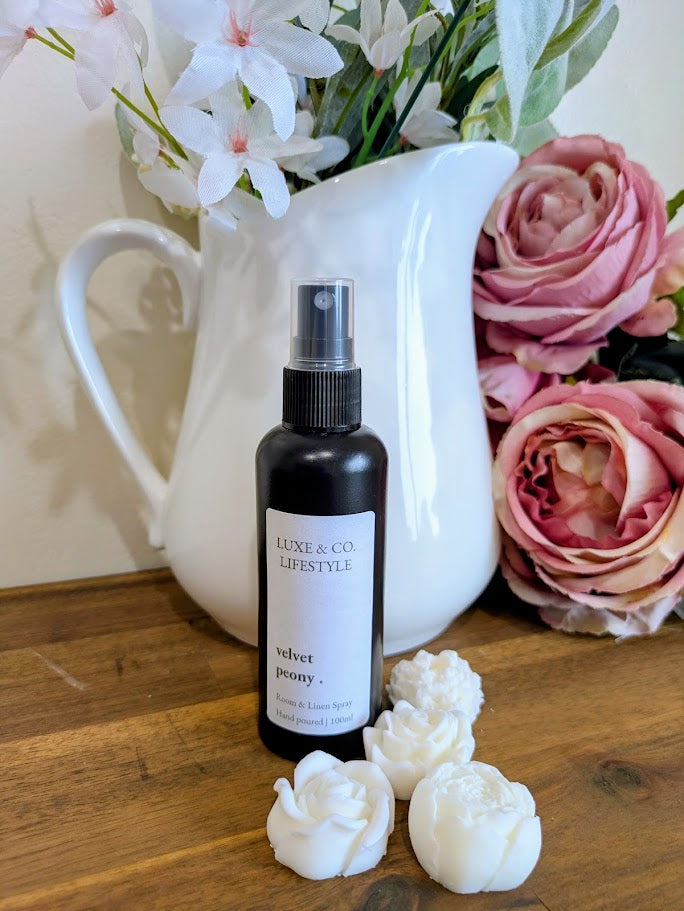 100ml Premium Fragrant Room & Linen Spray - VELVET PEONY