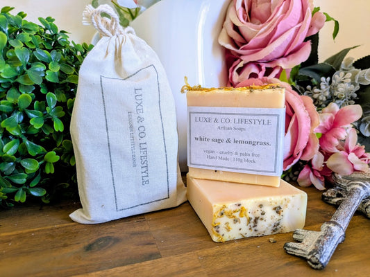 White Sage Flower & Lemongrass Handmade Soap