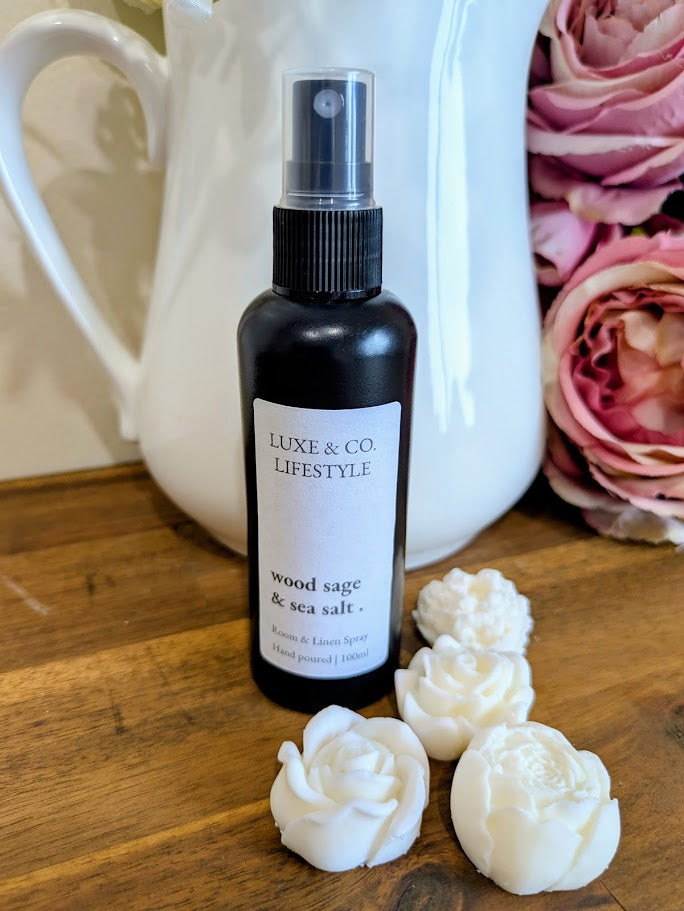 100ml Premium Fragrant Room & Linen Spray - WOOD SAGE & SEA SALT