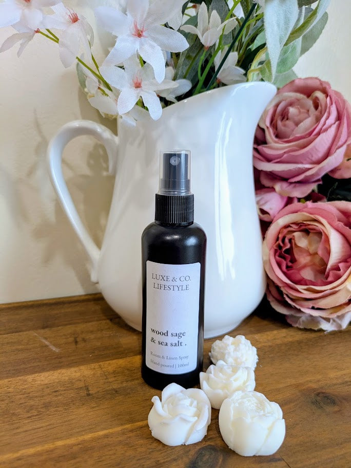 100ml Premium Fragrant Room & Linen Spray - WOOD SAGE & SEA SALT